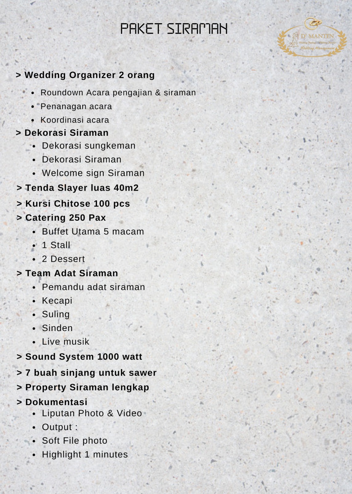 Paket Siraman